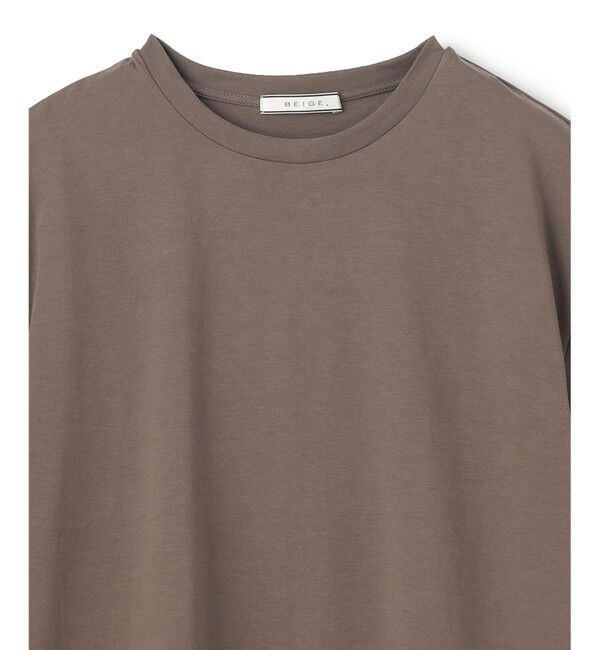 BEIGE,「【洗える】VERONICA / カラーステッチ半袖クルーネックＴシャツ」|Tシャツ・カットソー|