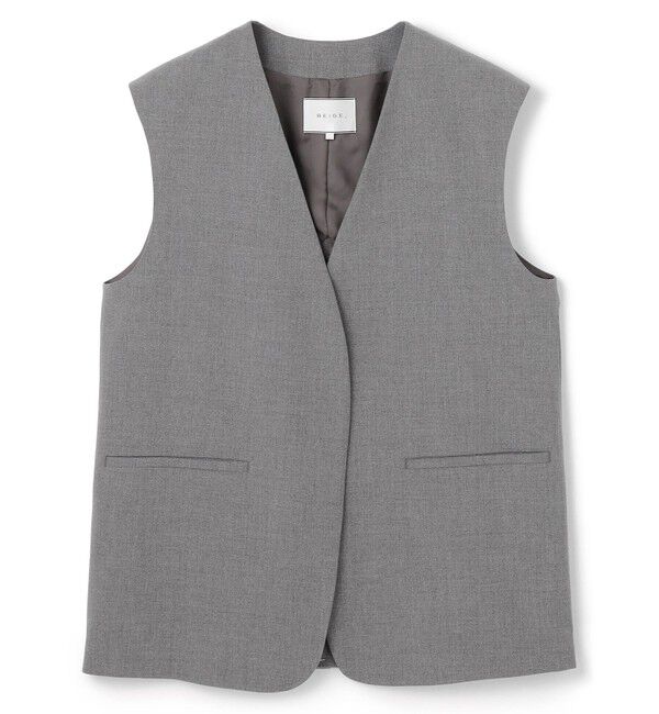 BEIGE,「【セットアップ対応・VERY 11月号掲載】ZEPHYR / ウールライクノーカラージレ」|ベスト・ジレ|