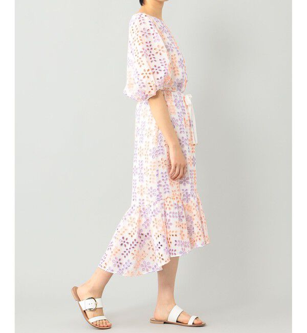  「バイカラーカットワークスカート」|スカート|