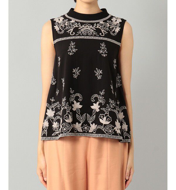 GRACE CONTINENTAL「刺繍ハイネックノースリーブ」|シャツ・ブラウス|