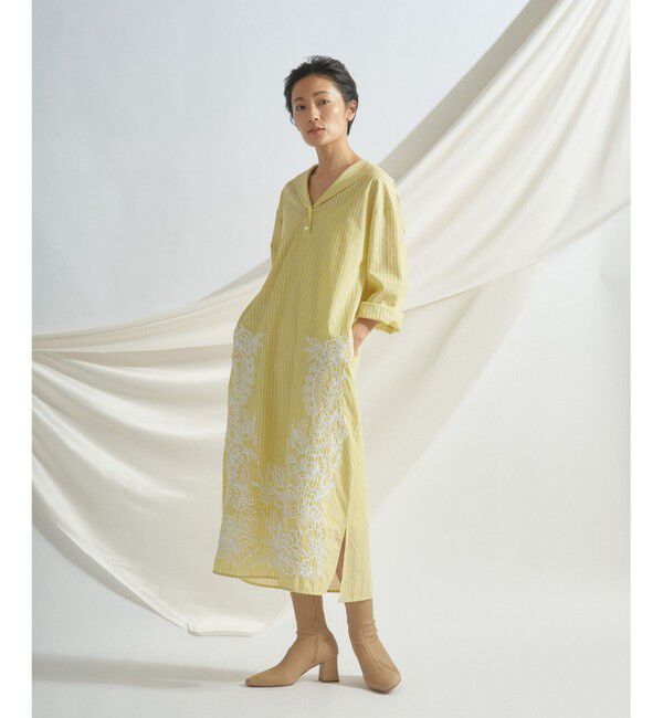  「セーラーカラー刺繍ワンピース」|ワンピース|