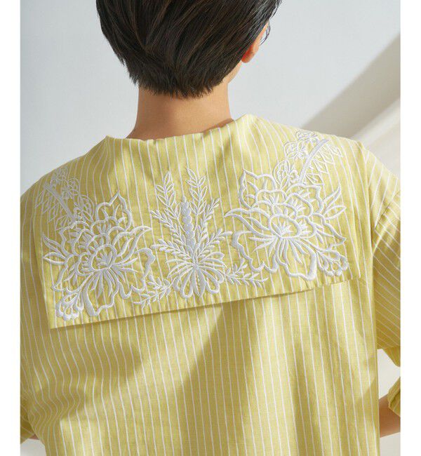  「セーラーカラー刺繍ワンピース」|ワンピース|