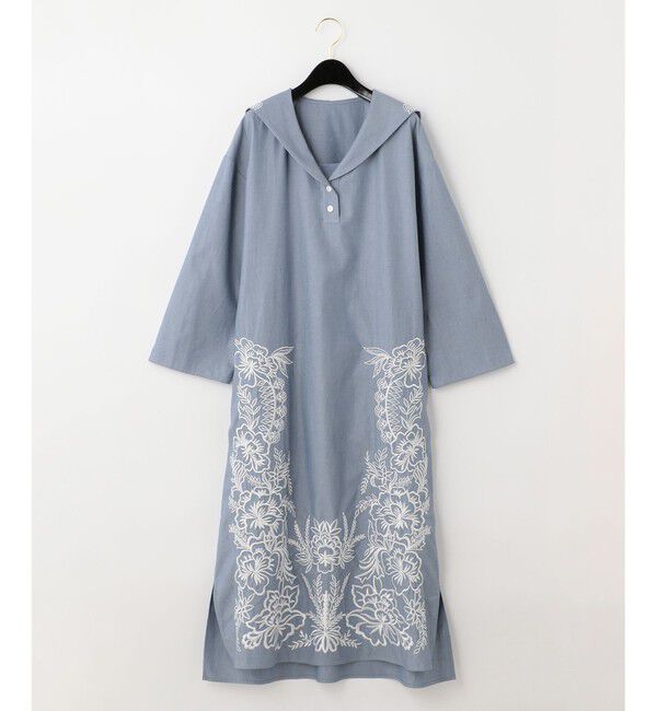  「セーラーカラー刺繍ワンピース」|ワンピース|