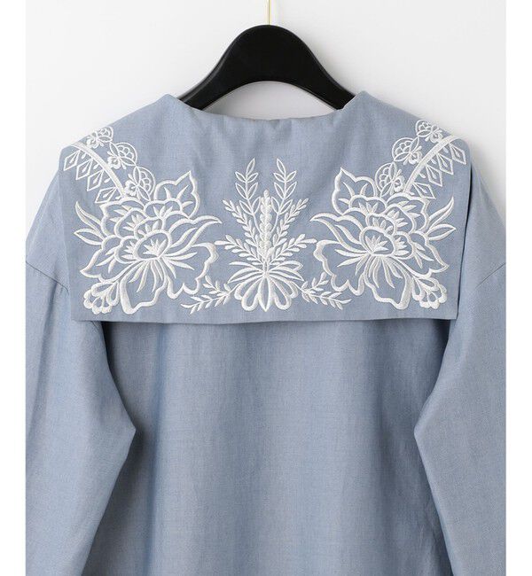  「セーラーカラー刺繍ワンピース」|ワンピース|