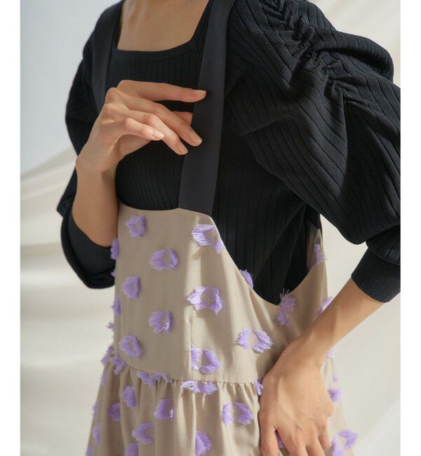  「カットジャガードノースリーブワンピース」|ワンピース|