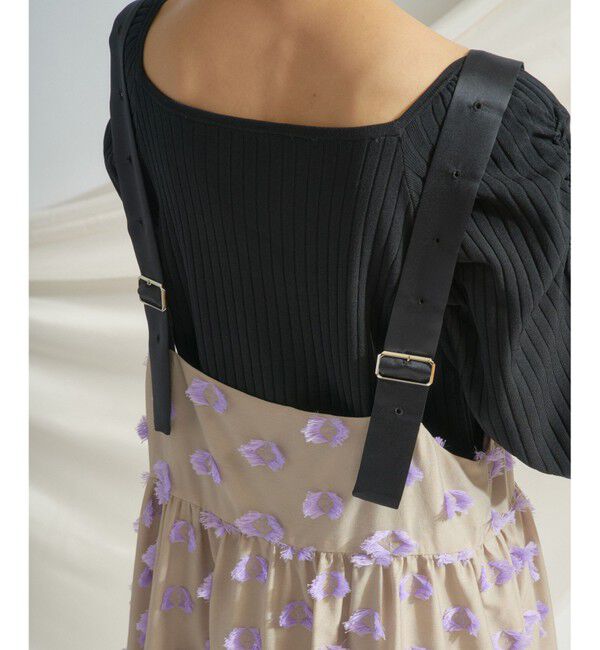  「カットジャガードノースリーブワンピース」|ワンピース|