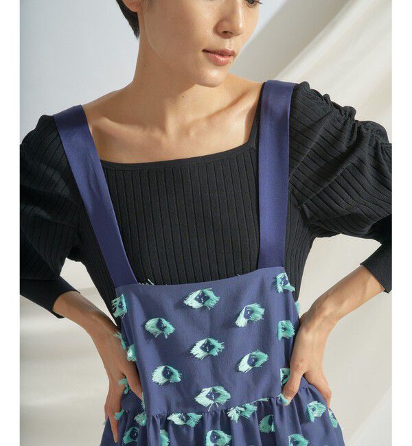  「カットジャガードノースリーブワンピース」|ワンピース|