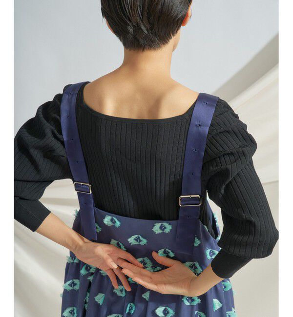  「カットジャガードノースリーブワンピース」|ワンピース|