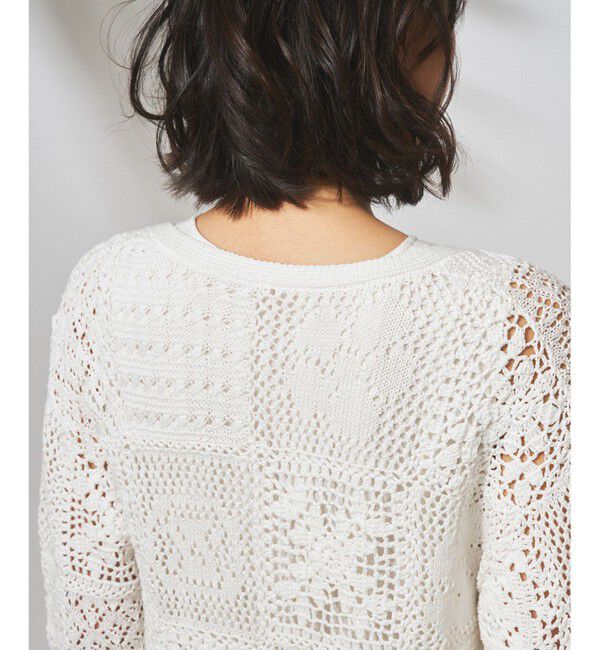  「モチーフクロシェニットカーディガン」|カーディガン|