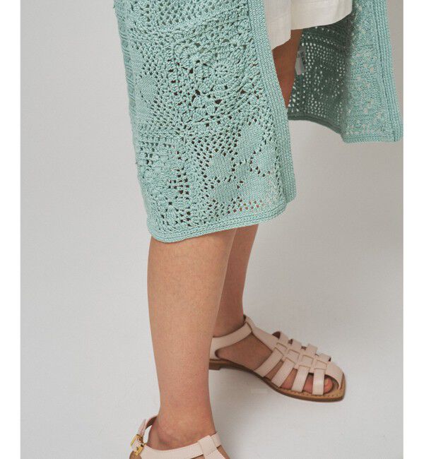  「モチーフクロシェニットカーディガン」|カーディガン|