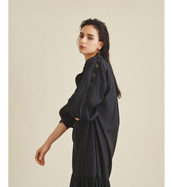  「ライトタフタシャツワンピース」|ワンピース|ブラック