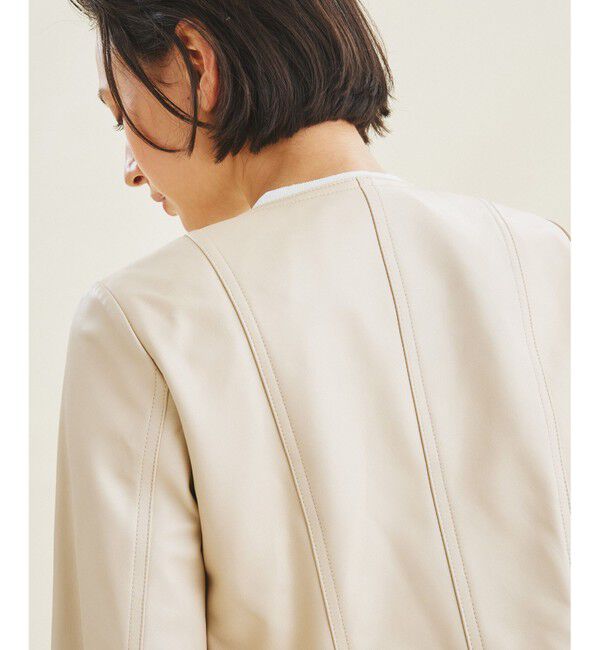  「レザーノーカラーライダース」|ライダースジャケット|
