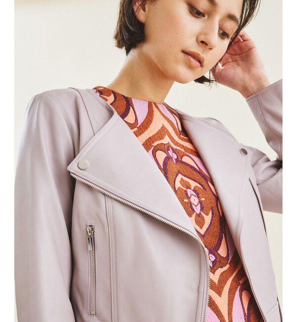  「レザーノーカラーライダース」|ライダースジャケット|