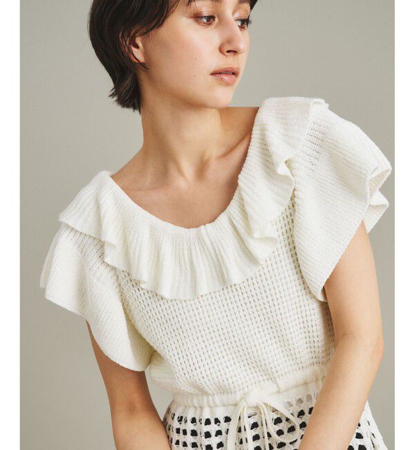 GRACE CONTINENTAL「タックスクエアニットトップ」|ニット・セーター|