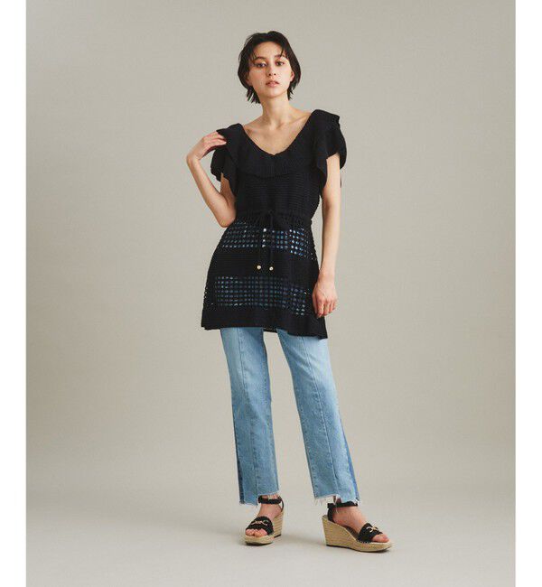 GRACE CONTINENTAL「タックスクエアニットトップ」|ニット・セーター|