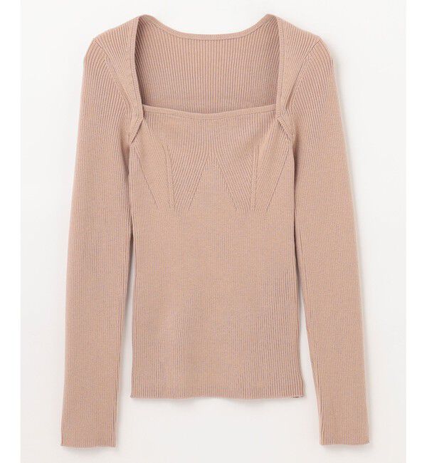 Grace Class「スクエアネックリブトップ」|ニット・セーター|ベージュ