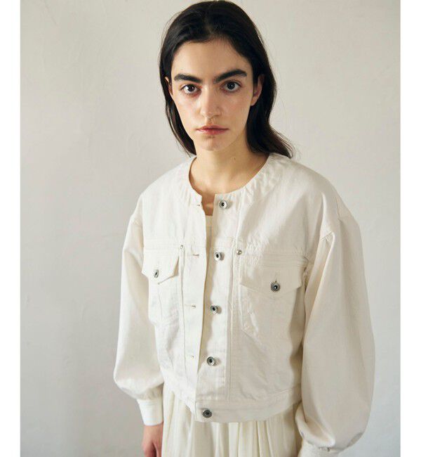 GRACE CONTINENTAL「ノーカラーデニムジャケット」|デニムジャケット|