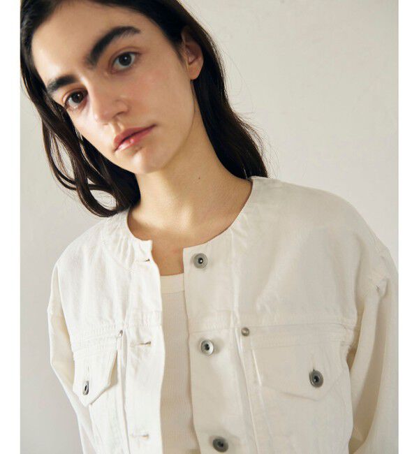 GRACE CONTINENTAL「ノーカラーデニムジャケット」|デニムジャケット|