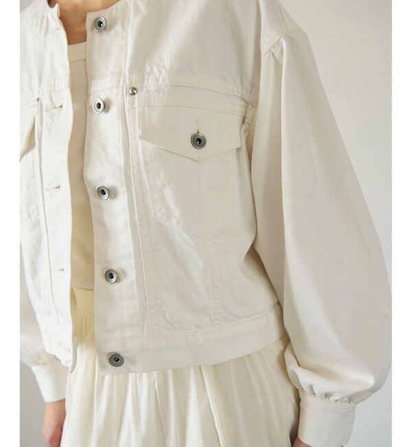 GRACE CONTINENTAL「ノーカラーデニムジャケット」|デニムジャケット|