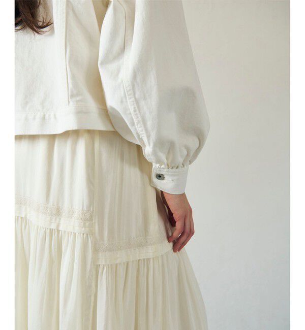 GRACE CONTINENTAL「ノーカラーデニムジャケット」|デニムジャケット|