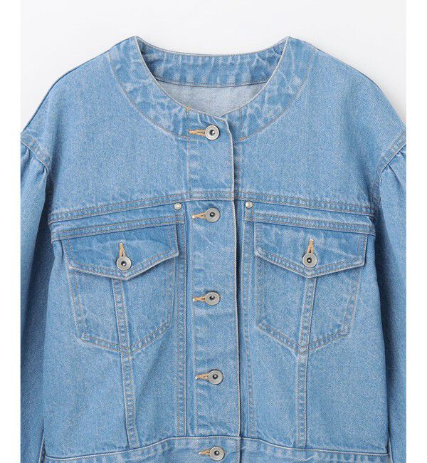 GRACE CONTINENTAL「ノーカラーデニムジャケット」|デニムジャケット|