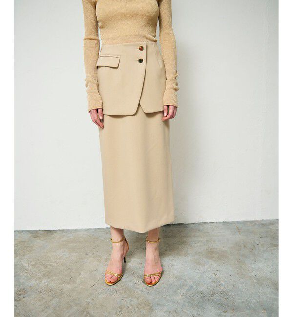 Grace Class「レイヤードペンシルスカート」|スカート|ベージュ
