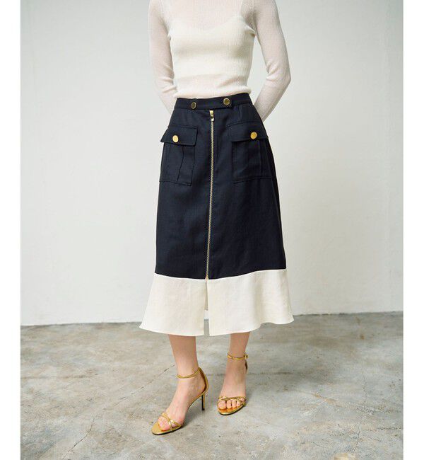 Grace Class「バイカラージップスカート」|スカート|