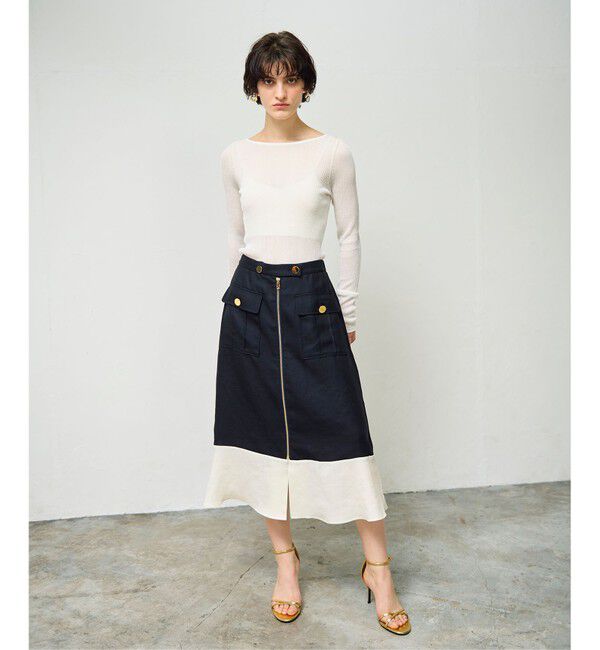 Grace Class「バイカラージップスカート」|スカート|