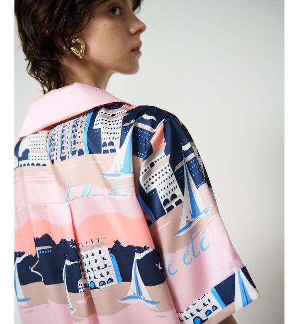 Grace Class「マリンプリントシャツドレス」|ワンピース|