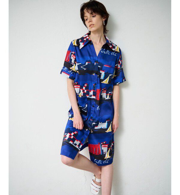 Grace Class「マリンプリントシャツドレス」|ワンピース|