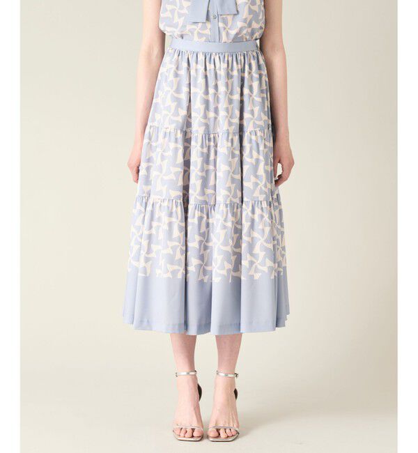 GRACE CONTINENTAL「リボンプリントスカート」|スカート|