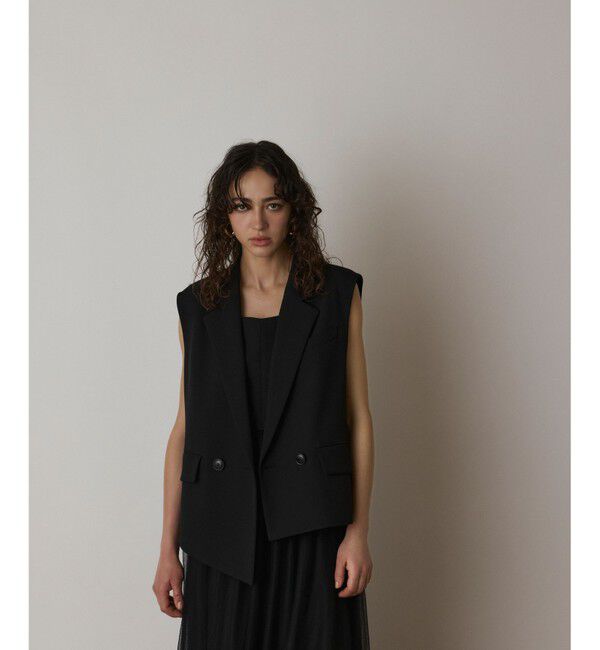  「イレヘムジレジャケット」|ノーカラージャケット|ブラック