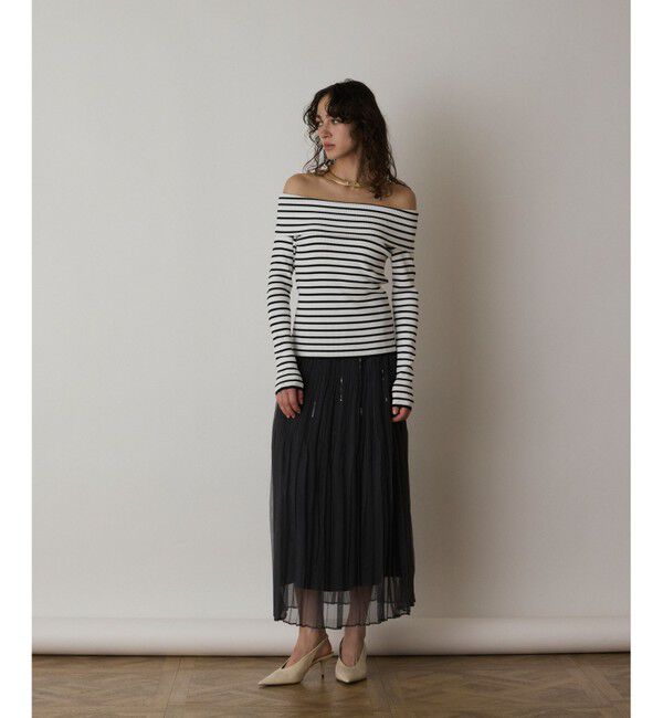  「オフショルリブニットトップ」|ニット・セーター|