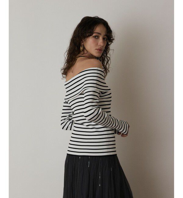  「オフショルリブニットトップ」|ニット・セーター|