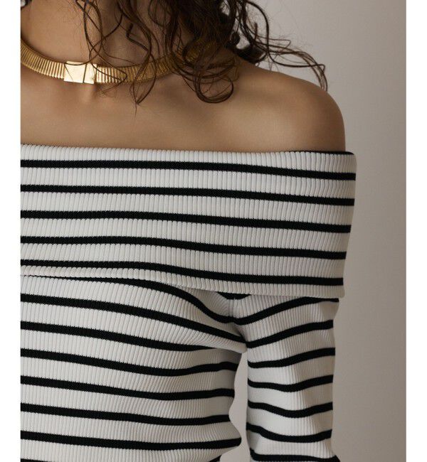  「オフショルリブニットトップ」|ニット・セーター|