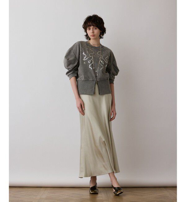 GRACE CONTINENTAL「ピグメントショートトップ」|Tシャツ・カットソー|チャコール