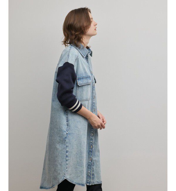 Diagram「ニットスリーブデニムワンピース」|ワンピース|