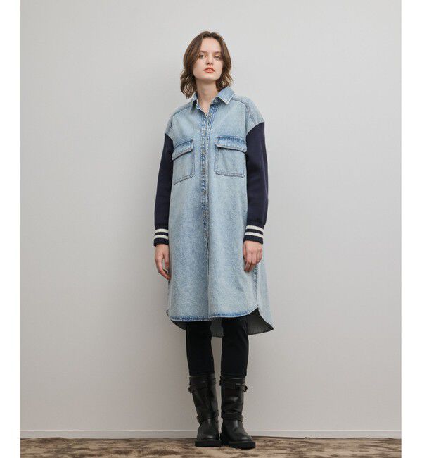 Diagram「ニットスリーブデニムワンピース」|ワンピース|