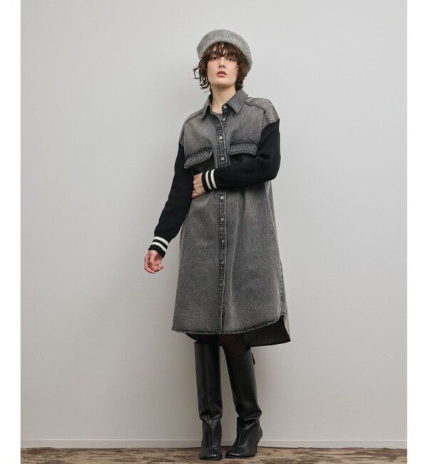 Diagram「ニットスリーブデニムワンピース」|ワンピース|