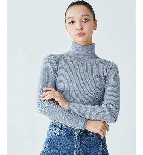 LACOSTE「スリムフィット ウール ウォッシャブル タートルネックセーター」|ニット・セーター|グレー