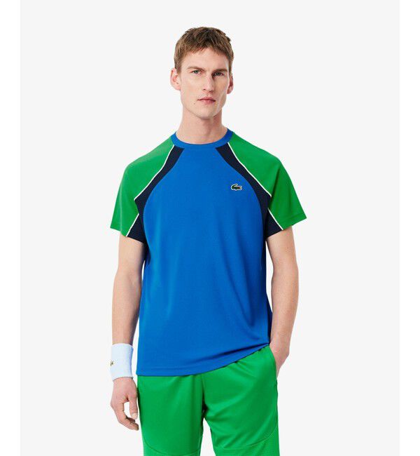 LACOSTE「配色パネルテニスTシャツ」|Tシャツ・カットソー|ブルー