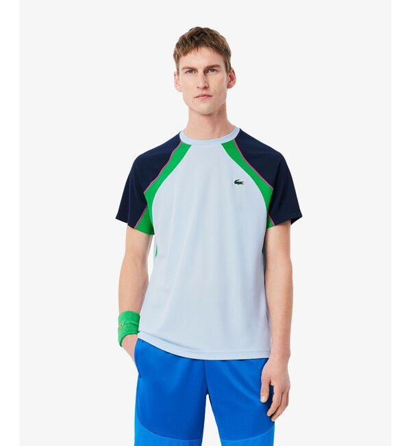 LACOSTE「配色パネルテニスTシャツ」|Tシャツ・カットソー|ライトブルー
