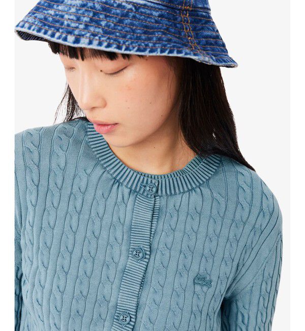 LACOSTE「ケーブルニットカーディガン」|カーディガン|