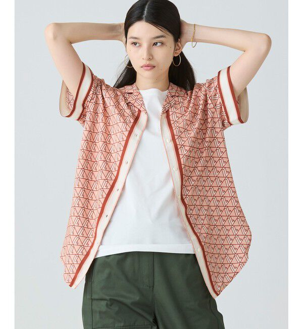 LACOSTE「ウィメンズオープンカラーモノグラムシャツ」|シャツ・ブラウス|