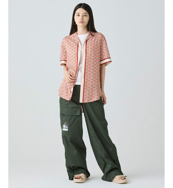 LACOSTE「ウィメンズオープンカラーモノグラムシャツ」|シャツ・ブラウス|