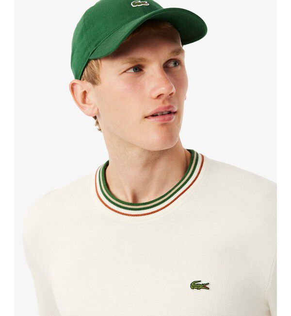 LACOSTE「ボーダーリブプルオーバーニット」|ニット・セーター|