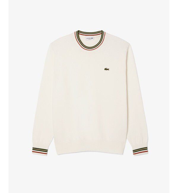 LACOSTE「ボーダーリブプルオーバーニット」|ニット・セーター|