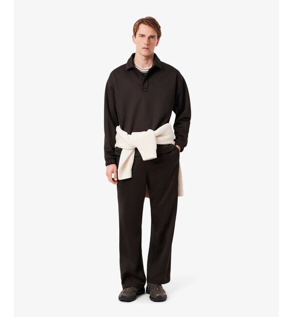 LACOSTE「ボーダーリブネックフレンチメイドTシャツ」|Tシャツ・カットソー|