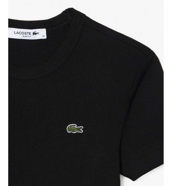 LACOSTE「タイトフィットリブニットTシャツ」|シャツ・ブラウス|