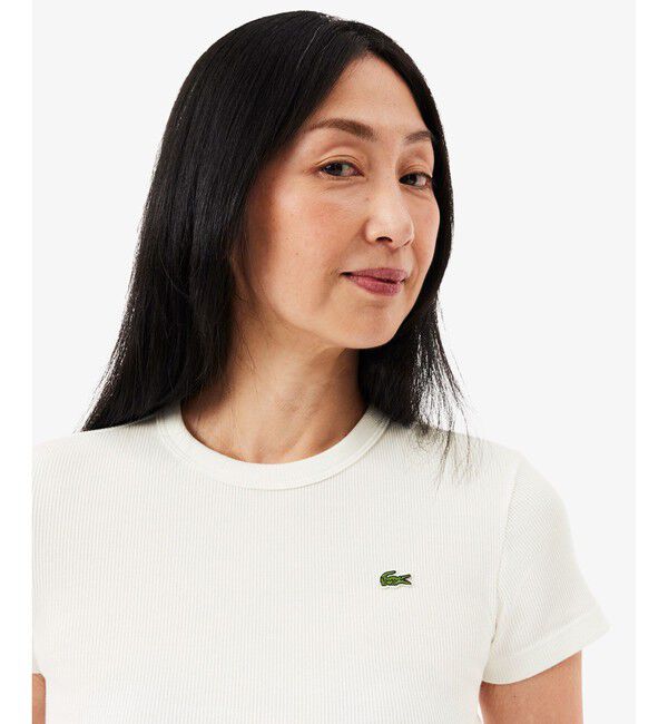 LACOSTE「タイトフィットリブニットTシャツ」|シャツ・ブラウス|